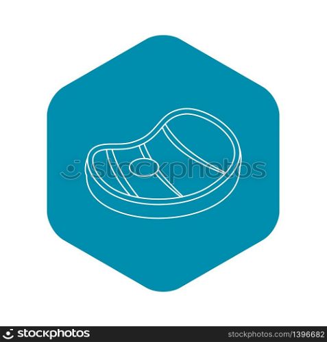 Meat steak icon. Outline illustration of meat steak vector icon for web. Meat steak icon, outline style