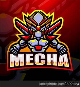 Mecha mascot esport logo design