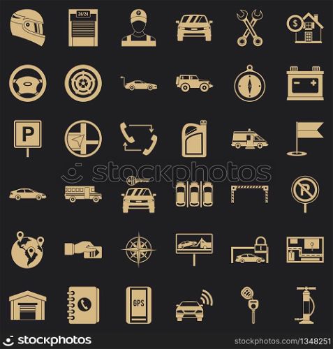 Mechanic auto icons set. Simple style of 36 mechanic auto vector icons for web for any design. Mechanic auto icons set, simple style