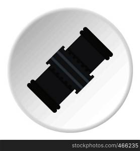 Mechanic belt icon in flat circle isolated on white vector illustration for web. Mechanic belt icon circle