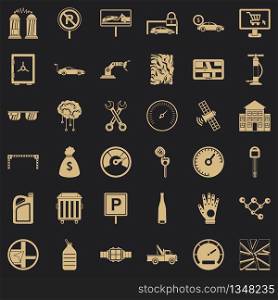 Mechanic car icons set. Simple style of 36 mechanic car vector icons for web for any design. Mechanic car icons set, simple style