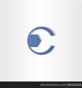 mechanic key letter c symbol vector design sign