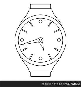 Mechanical clock icon. Outline illustration of mechanical clock vector icon for web. Mechanical clock icon, outline style.