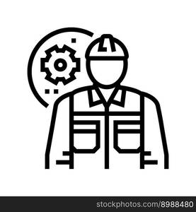 mechanical engineer worker line icon vector. mechanical engineer worker sign. isolated contour symbol black illustration. mechanical engineer worker line icon vector illustration