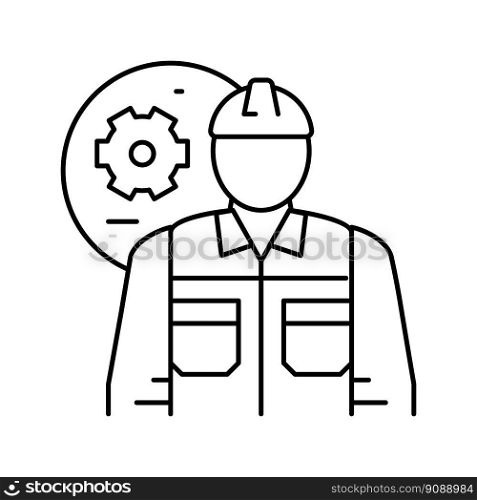mechanical engineer worker line icon vector. mechanical engineer worker sign. isolated contour symbol black illustration. mechanical engineer worker line icon vector illustration