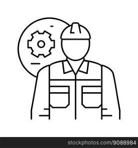 mechanical engineer worker line icon vector. mechanical engineer worker sign. isolated contour symbol black illustration. mechanical engineer worker line icon vector illustration