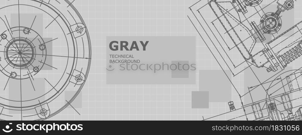 Mechanical engineering drawing. Abstract drawing. Engineering technological wallpaper. Mechanical engineering drawing. Abstract drawing