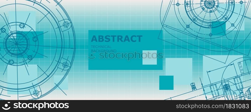 Mechanical engineering drawing. Abstract drawing. Engineering technological wallpaper. Mechanical engineering drawing. Engineering technological wallpaper