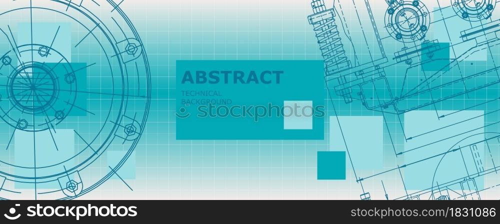 Mechanical engineering drawing. Abstract drawing. Engineering technological wallpaper. Mechanical engineering drawing. Engineering technological wallpaper