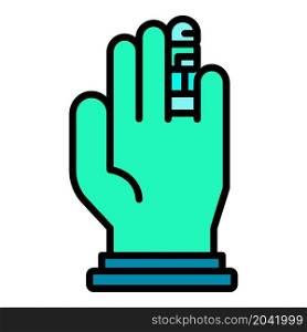 Mechanical finger icon. Outline mechanical finger vector icon color flat isolated. Mechanical finger icon color outline vector