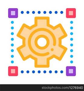 Mechanical Gear Icon Vector. Outline Mechanical Gear Sign. Color Isolated Contour Symbol Illustration. Mechanical Gear Icon Vector Outline Illustration