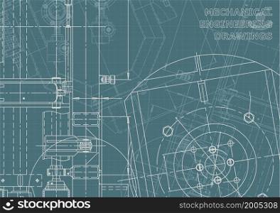 Mechanical instrument making. Technical Corporate Identity. Technical illustration. Blueprint. Blueprint, background. Instrument-making Corporate Identity