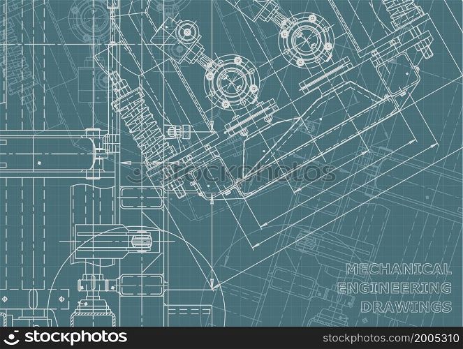 Mechanical instrument making. Technical illustration. Blueprint, cover. Corporate Identity. Blueprint, background. Instrument-making Corporate Identity