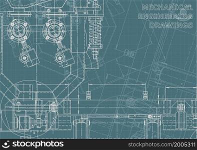 Mechanical instrument making. Technical illustration. Corporate Identity. Vector engineering drawings. Blueprint, background. Instrument-making Corporate Identity