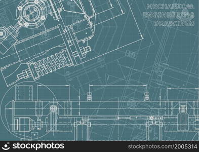 Mechanical instrument making. Technical illustration. Vector Corporate Identity. Blueprint, background. Instrument-making Corporate Identity