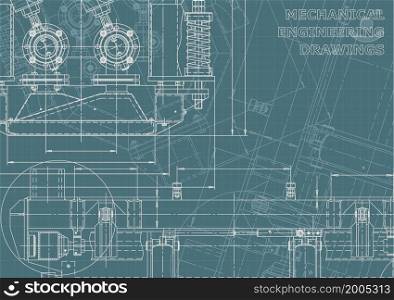 Mechanical instrument making. Technical illustration. Vector Corporate Identity. Blueprint, cover. Blueprint, background. Instrument-making Corporate Identity
