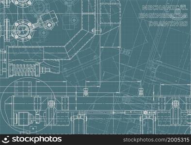 Mechanical instrument making. Technical illustration. Vector engineering drawings. Technical abstract Corporate Identity. Blueprint, background. Instrument-making Corporate Identity