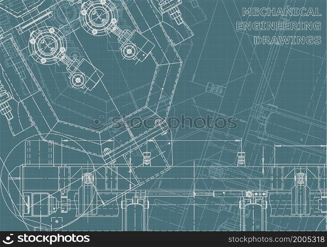 Mechanical instrument making. Technical illustration. Vector engineering. Technical Corporate Identity. Blueprint, background. Instrument-making Corporate Identity