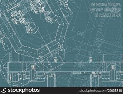 Mechanical instrument making. Technical illustration. Vector engineering. Technical Corporate Identity. Blueprint, background. Instrument-making Corporate Identity