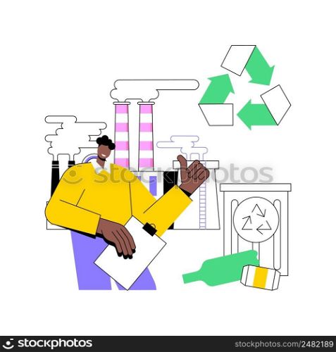 Mechanical recycling abstract concept vector illustration. Mechanical plastics recycling, industrial waste management, material processing for reuse, solid debris disposal abstract metaphor.. Mechanical recycling abstract concept vector illustration.