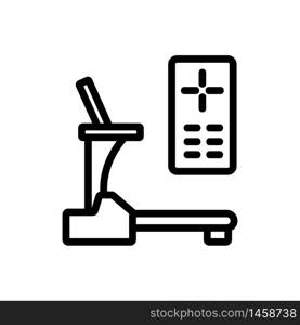 mechanical treadmill with remote control icon vector. mechanical treadmill with remote control sign. isolated contour symbol illustration. mechanical treadmill with remote control icon vector outline illustration