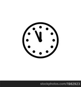 Mechanical Wall Clock, Watch Time. Flat Vector Icon illustration. Simple black symbol on white background. Mechanical Wall Clock, Watch Time sign design template for web and mobile UI element. Mechanical Wall Clock, Watch Time. Flat Vector Icon illustration. Simple black symbol on white background. Mechanical Wall Clock, Watch Time sign design template for web and mobile UI element.
