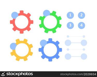 Mechanism part infographic chart design element set. Abstract vector symbols for infochart with blank copy spaces. Kit with shapes for instructional graphics. Visual data presentation. Mechanism part infographic chart design element set