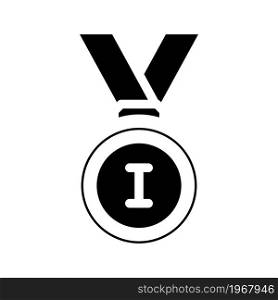 medal athlete winner award glyph icon vector. medal athlete winner award sign. isolated contour symbol black illustration. medal athlete winner award glyph icon vector illustration