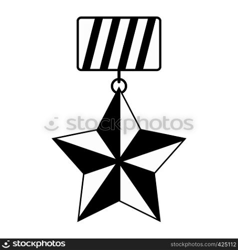 Medal black simple icon isolated on white background. Medal black simple icon