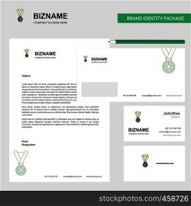 Medal Business Letterhead, Envelope and visiting Card Design vector template