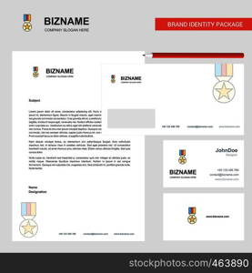 Medal Business Letterhead, Envelope and visiting Card Design vector template