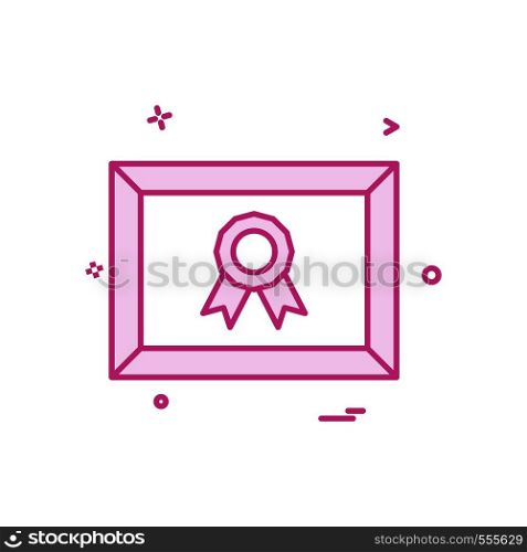 medal certificate icon design vector