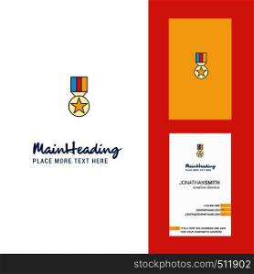 Medal Creative Logo and business card. vertical Design Vector