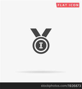 Medal flat vector icon. Glyph style sign. Simple hand drawn illustrations symbol for concept infographics, designs projects, UI and UX, website or mobile application.. Medal flat vector icon