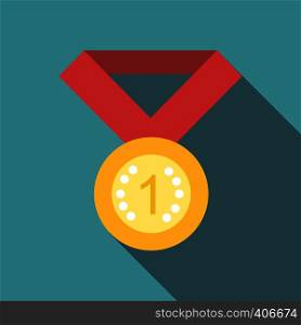 Medal for first place icon. Flat illustration of medal for first place vector icon for web design. Medal for first place icon, flat style