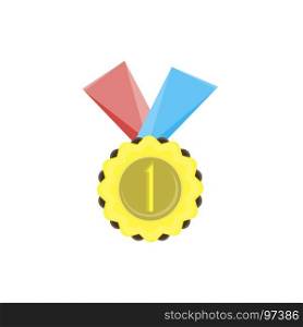 Medal gold icon vector award badge best design element isolated emblem symbol sign winner win