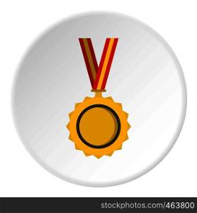 Medal icon in flat circle isolated vector illustration for web. Medal icon circle