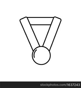 Medal icon. Winner prize. Championship trophy. Outline shape. Isolated object. Vector illustration. Stock image. EPS 10.. Medal icon. Winner prize. Championship trophy. Outline shape. Isolated object. Vector illustration. Stock image.