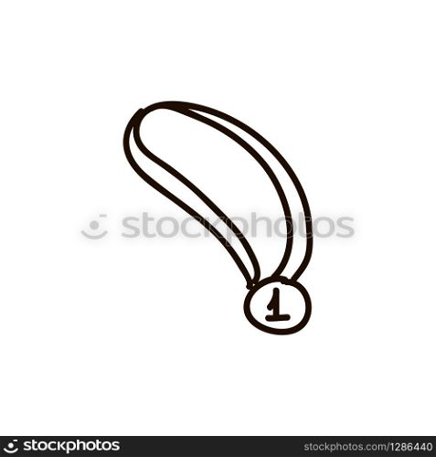 medal isolated on a white background. Gold medal flat style colored cartoon ink pen Icon vector illustration Vector illustration for web logo. Gold medal isolated on a white background. Gold medal flat style colored cartoon ink pen Icon vector illustration Vector illustration for web logo