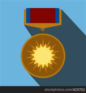 Medal of valor flat icon with shadow for web and mobile devices. Medal of valor flat icon
