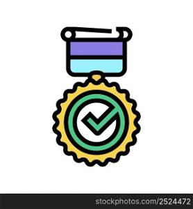 medal quality color icon vector. medal quality sign. isolated symbol illustration. medal quality color icon vector illustration