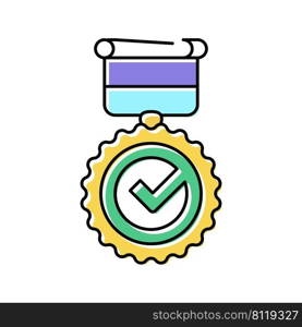 medal quality color icon vector. medal quality sign. isolated symbol illustration. medal quality color icon vector illustration