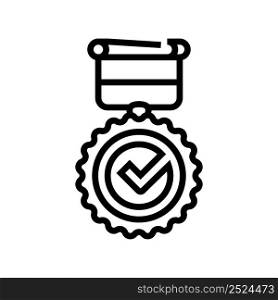 medal quality line icon vector. medal quality sign. isolated contour symbol black illustration. medal quality line icon vector illustration