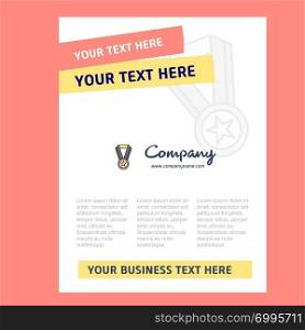 Medal Title Page Design for Company profile ,annual report, presentations, leaflet, Brochure Vector Background