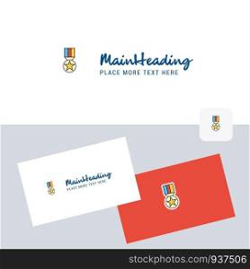 Medal vector logotype with business card template. Elegant corporate identity. - Vector
