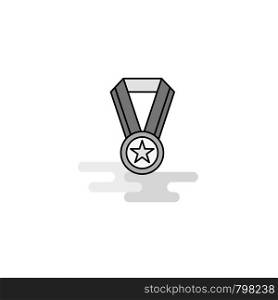 Medal Web Icon. Flat Line Filled Gray Icon Vector