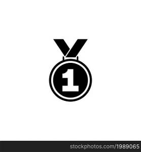 Medal Winner, First Place Award. Flat Vector Icon illustration. Simple black symbol on white background. Medal Winner, First Place Award sign design template for web and mobile UI element. Medal Winner, First Place Award. Flat Vector Icon illustration. Simple black symbol on white background. Medal Winner, First Place Award sign design template for web and mobile UI element.