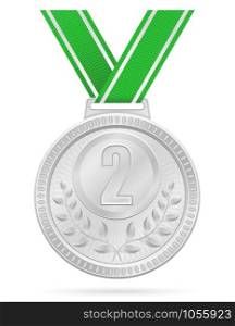 medal winner sport silver stock vector illustration isolated on white background