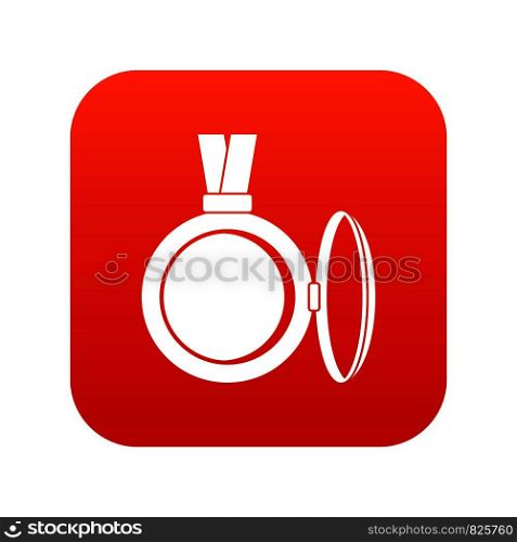 Medallion icon digital red for any design isolated on white vector illustration. Medallion icon digital red