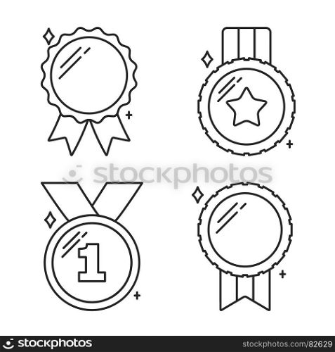 Medals Line Icons. Medals line icons, vector eps10 illustration